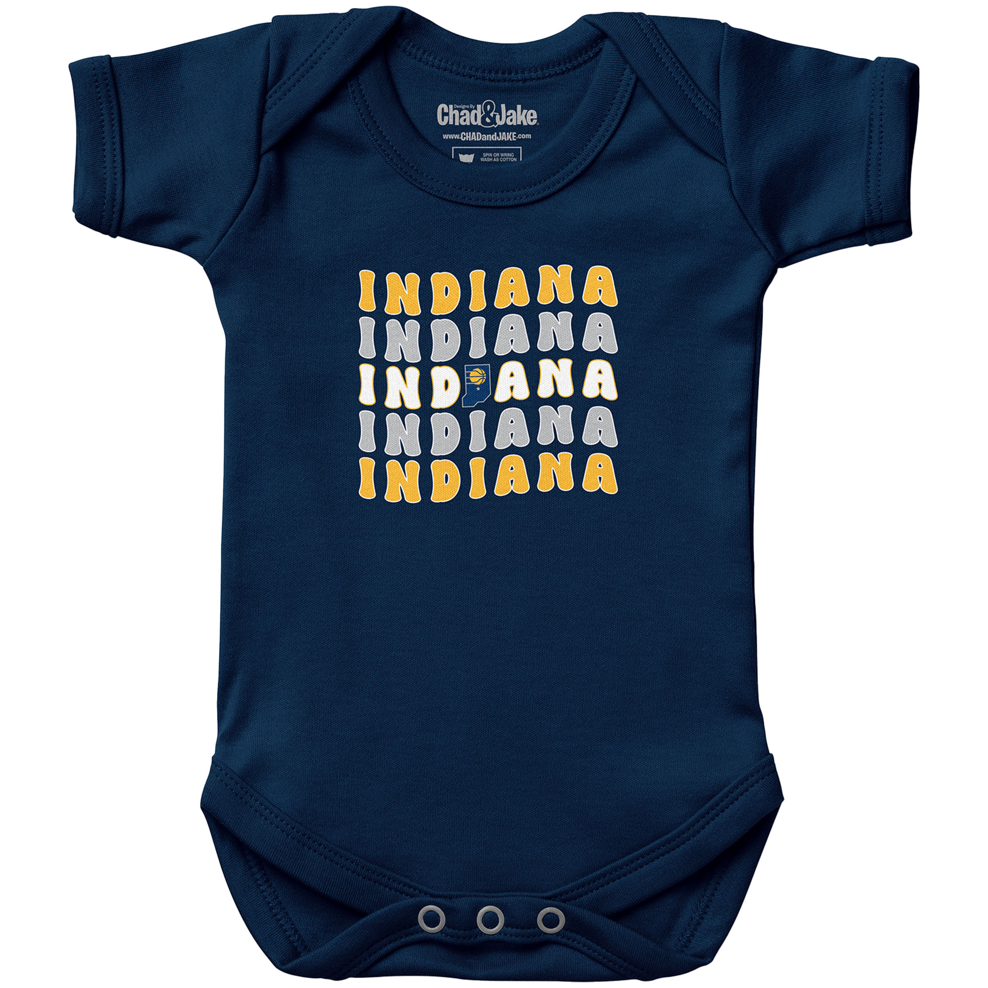Newborn & Infant Chad & Jake Navy Indiana Pacers Groovy Bodysuit