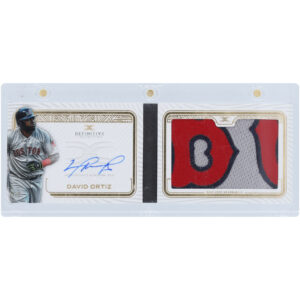 David Ortiz Boston Red Sox Autographed 2023 Topps Definitive Collection Tri-Color Relic Booklet #DAPB-DO #4/5 Card