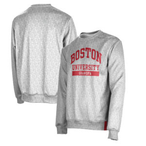 Men's ProSphere White Boston University Grandpa Crewneck Pullover Sweatshirt
