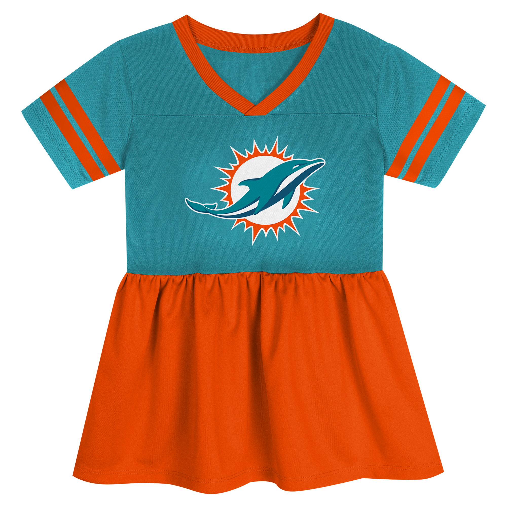 Girls Toddler Aqua Miami Dolphins Stadium Lights Fashion Jersey Dress - Image 3