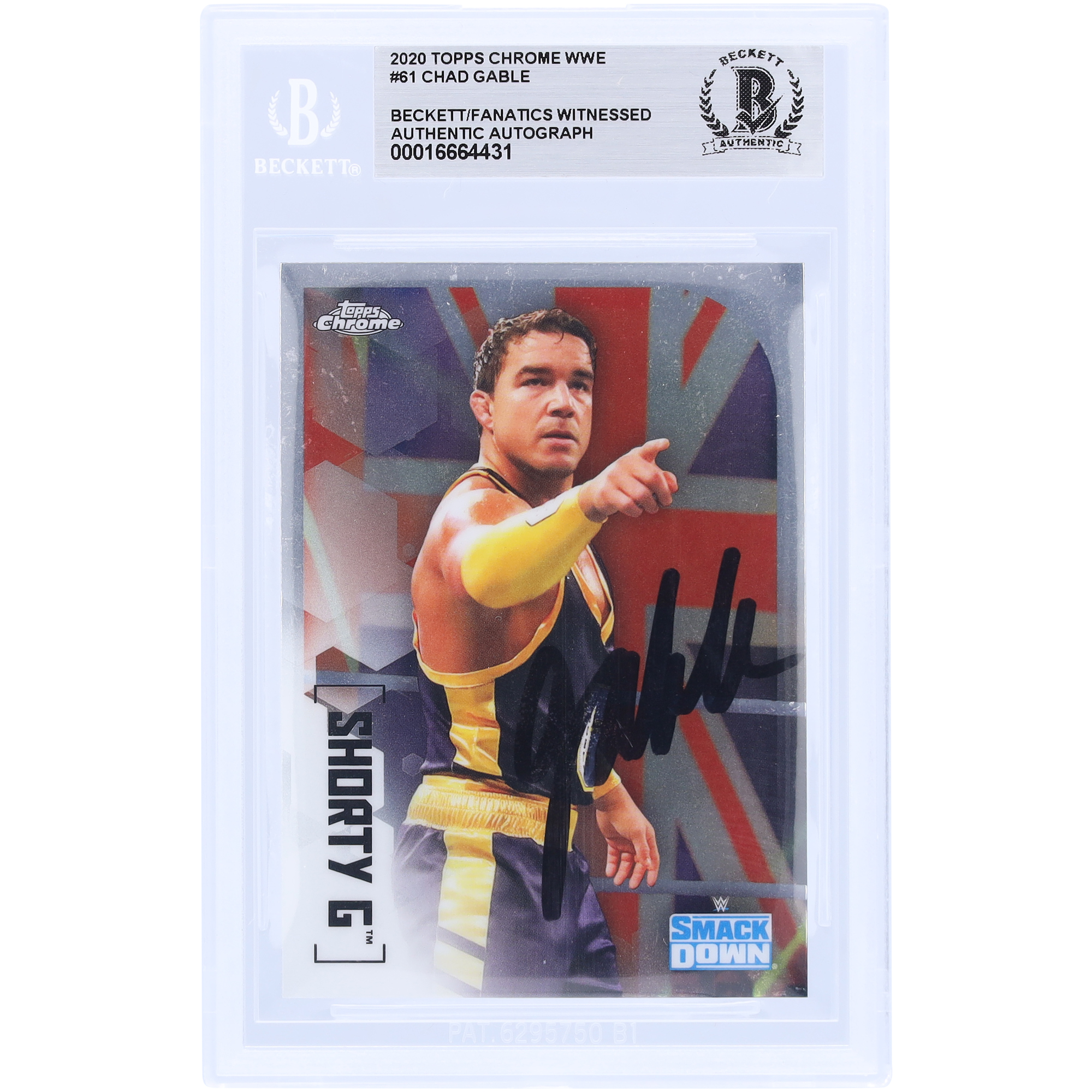 Chad Gable WWE Autographed 2020 Topps Chrome Black Ink #61 Beckett Fanatics Witnessed Authenticated Card