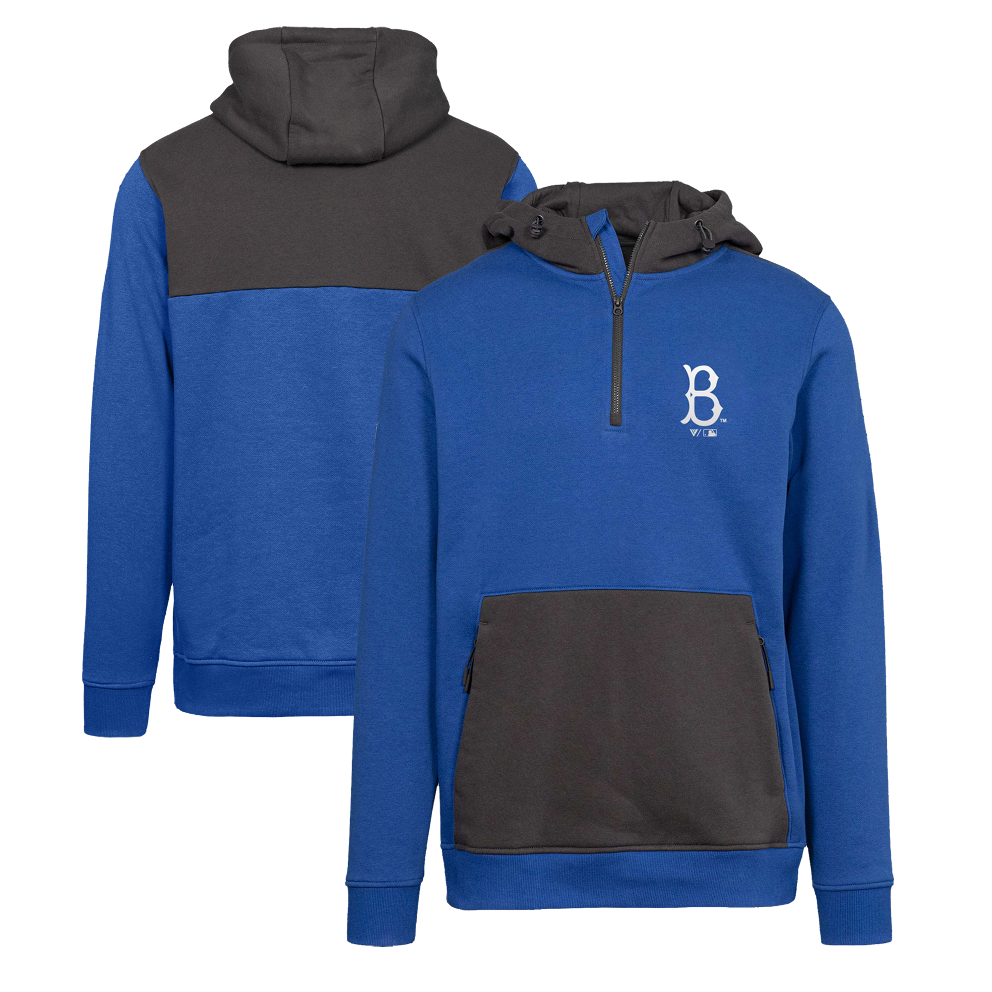Men's Levelwear Royal Brooklyn Dodgers Chicane Core Logo Quarter-Zip Pullover Hoodie - Image 7