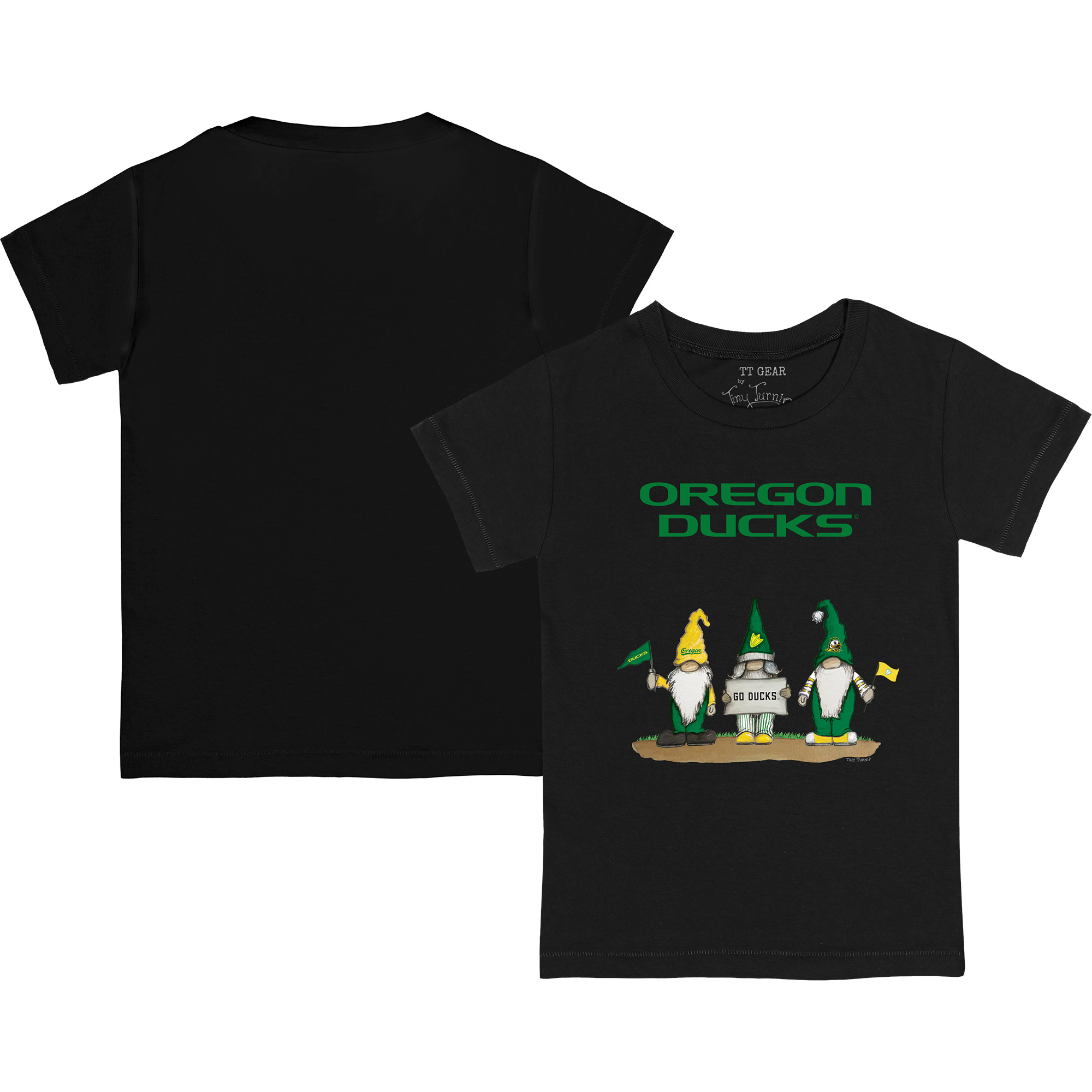 Toddler Tiny Turnip Black Oregon Ducks Gnomes T-Shirt