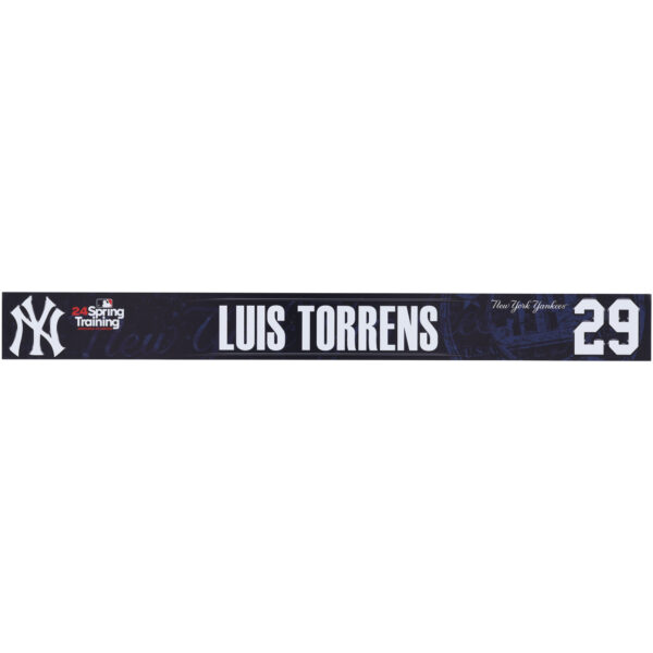 Luis Torrens New York Yankees Player-Issued #29 Navy Nameplate from 2024 MLB Spring Training