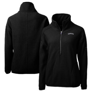 Women's Cutter & Buck Black Colorado Rockies  Cascade Eco Sherpa Fleece Half-Zip Pullover Jacket