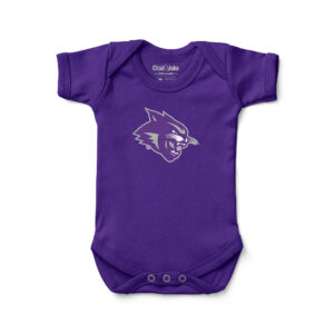Newborn & Infant Chad & Jake Purple Abilene Christian University Wildcats Mascot Logo Bodysuit