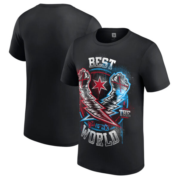 Youth Black CM Punk Lightning Fists T-Shirt - Image 8