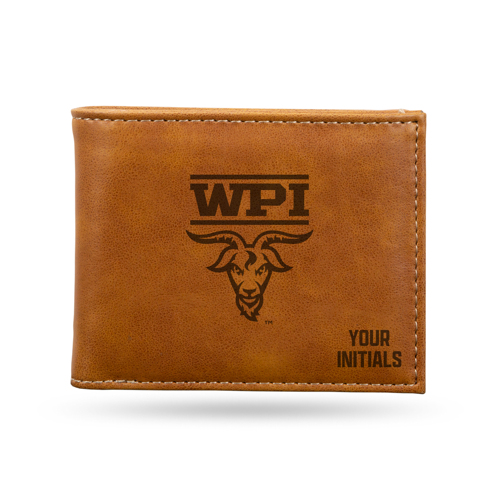 Brown Worcester Polytechnic Institute Engineers Personalized Billfold Wallet