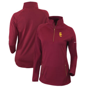 Women's Columbia  Cardinal USC Trojans Outward Nine Omni-Wick Quarter-Zip Jacket
