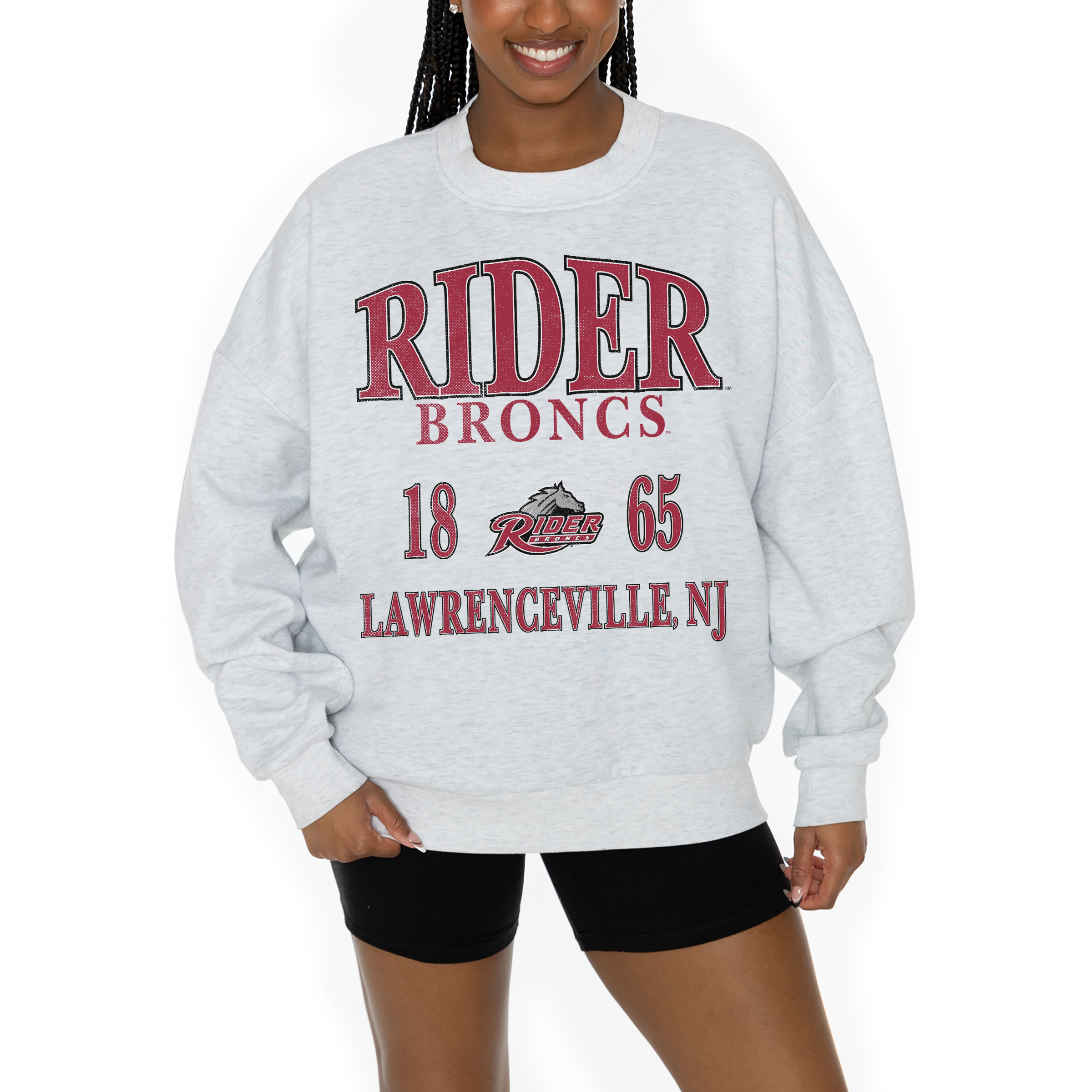 Women's Gameday Couture Ash Rider Broncs Premium Fleece Pullover Sweatshirt - Image 4