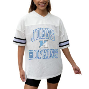 Women's Gameday Couture White Johns Hopkins Blue Jays Iconic Oversized Fashion Jersey