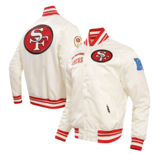 Men's Pro Standard Cream San Francisco 49ers  Retro Classic Satin Full-Snap Jacket