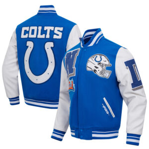 Men's Pro Standard Royal Indianapolis Colts  Mash Up Full-Zip Varsity Jacket
