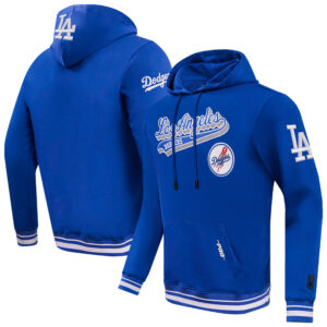 Men's Pro Standard Royal Los Angeles Dodgers Script Tail Fleece Pullover Hoodie