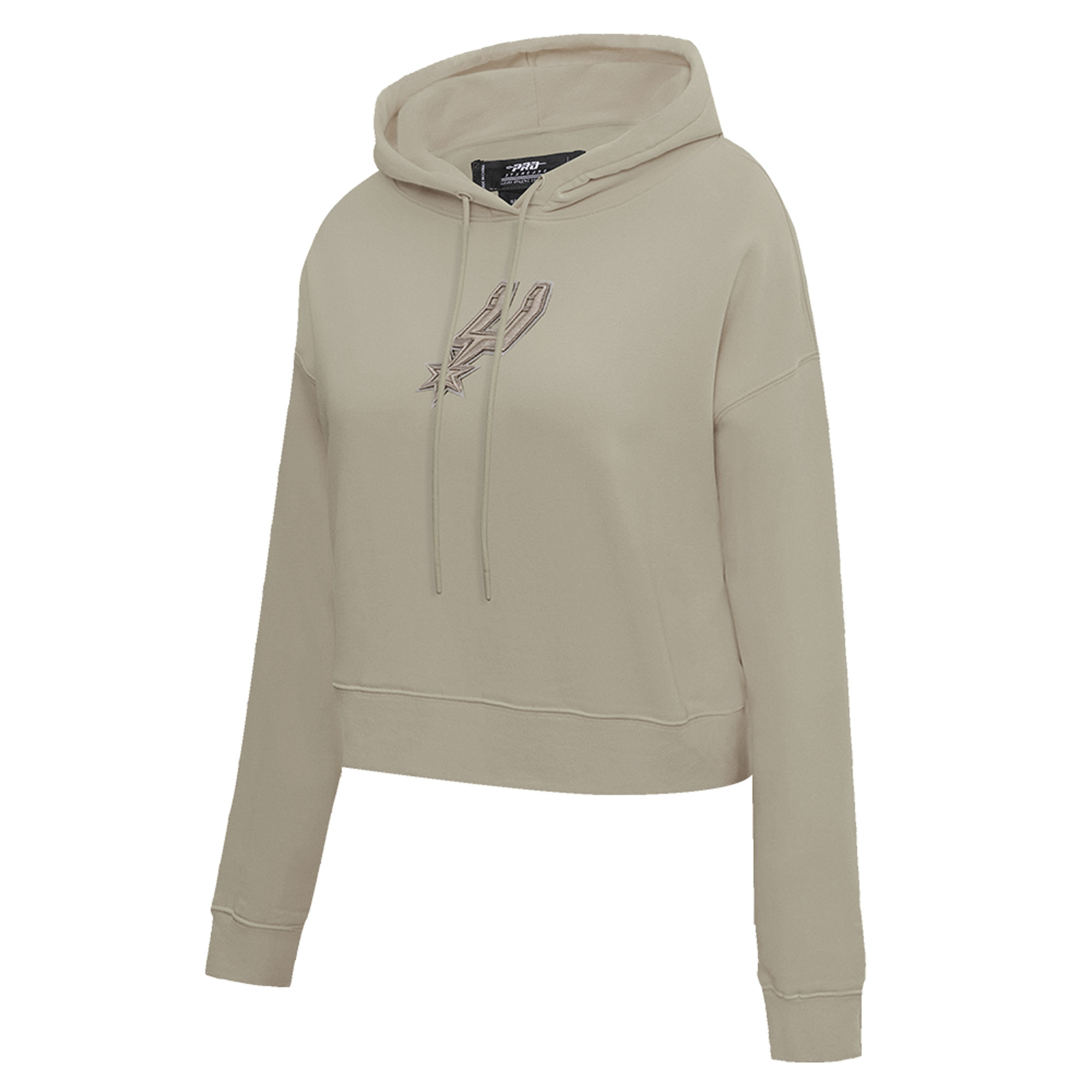 Women's Pro Standard Taupe San Antonio Spurs Neutrals Capsule Cropped Pullover Hoodie - Image 3