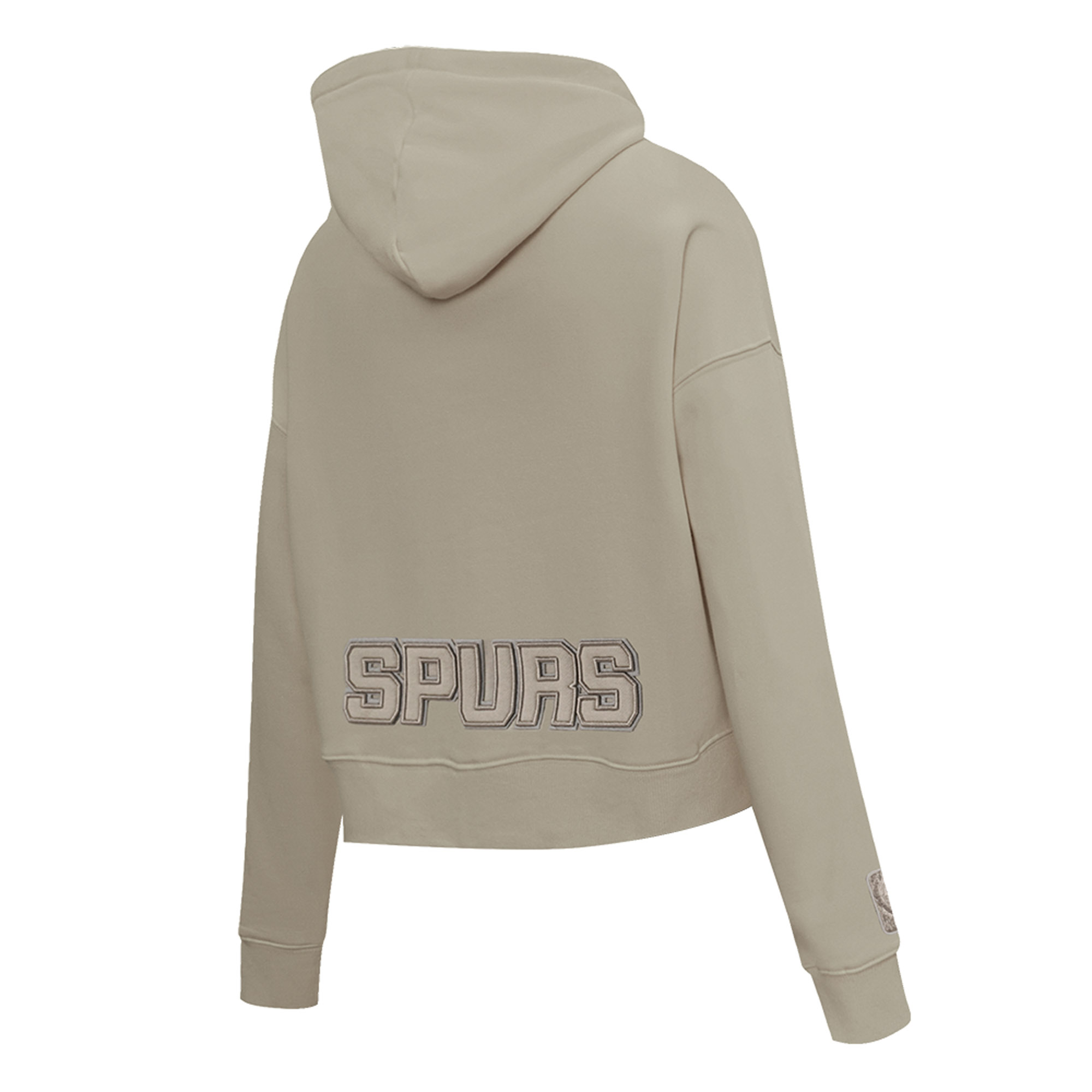 Women's Pro Standard Taupe San Antonio Spurs Neutrals Capsule Cropped Pullover Hoodie - Image 9
