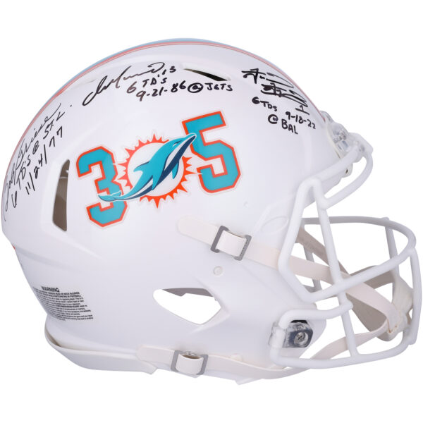 Dan Marino, Bob Griese & Tua Tagovailoa Miami Dolphins Autographed 305 Riddell Speed Authentic Helmet with Multiple 6 TD Inscriptions - Limited Edition of 23
