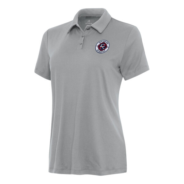 Women's Antigua Gray New England Revolution Reprocess Polo