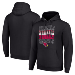 Men's Starter Black Arizona Cardinals Four Team Name Logo Fleece Pullover Hoodie