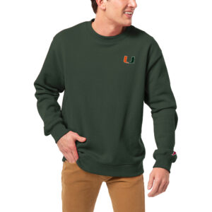 Men's League Collegiate Wear Green Miami Hurricanes Essentials 2.0 Fleece Pullover Sweatshirt