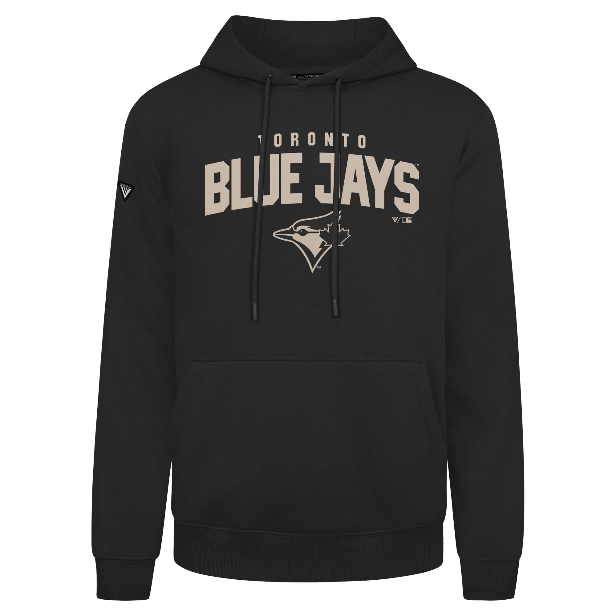 Men's Levelwear Black Toronto Blue Jays Podium Team Arch Pullover Hoodie - Image 6