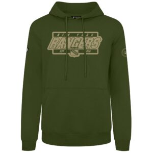 Men's Levelwear Olive New York Rangers Podium Pullover Hoodie