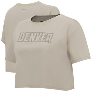 Women's Pro Standard Tan Denver Nuggets Cropped Boxy T-Shirt