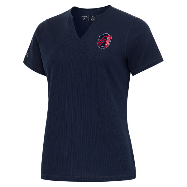 Women's Antigua Navy St. Louis City SC Traveler Notch Neck T-Shirt