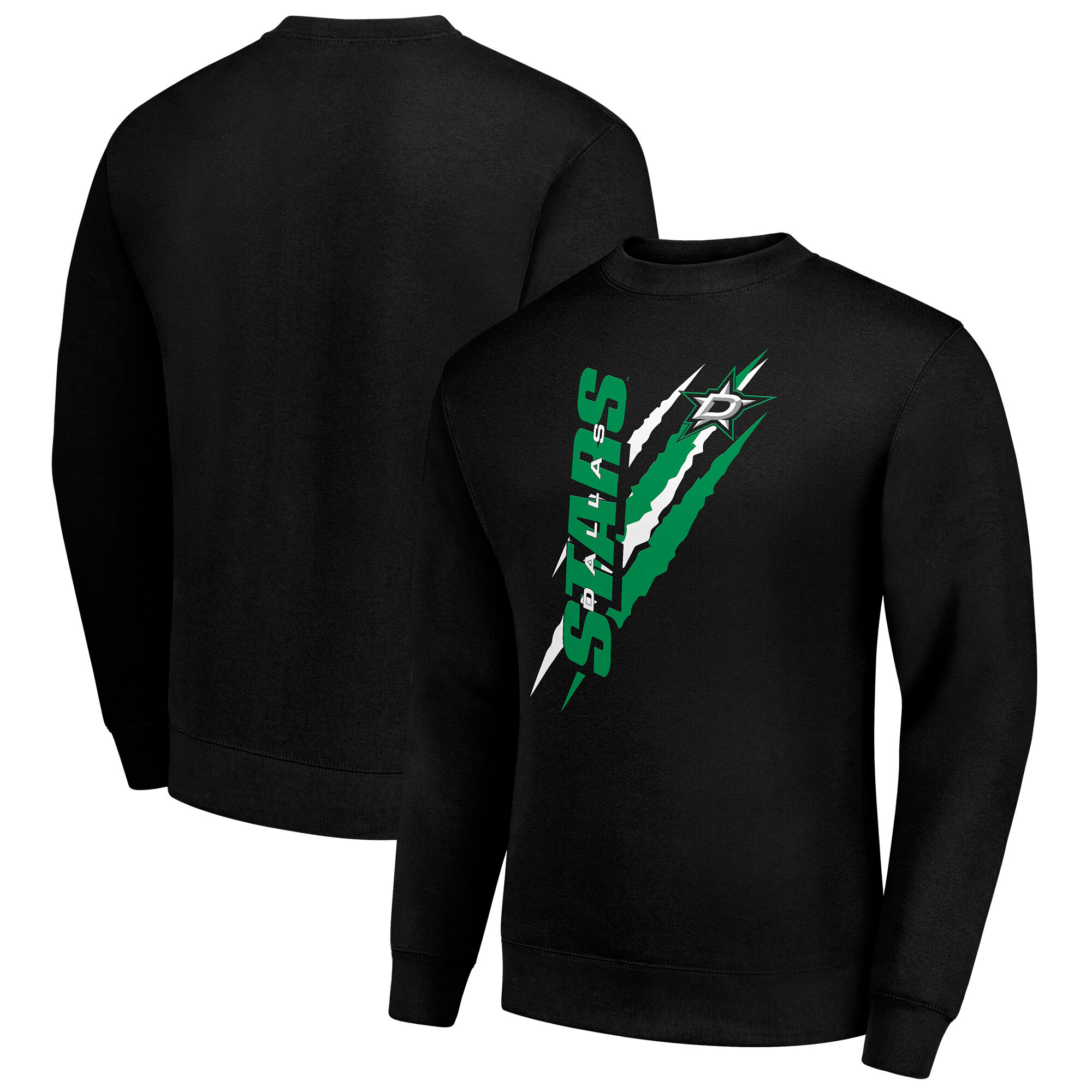 Men's Starter Black Dallas Stars Color Scratch Pullover Sweatshirt