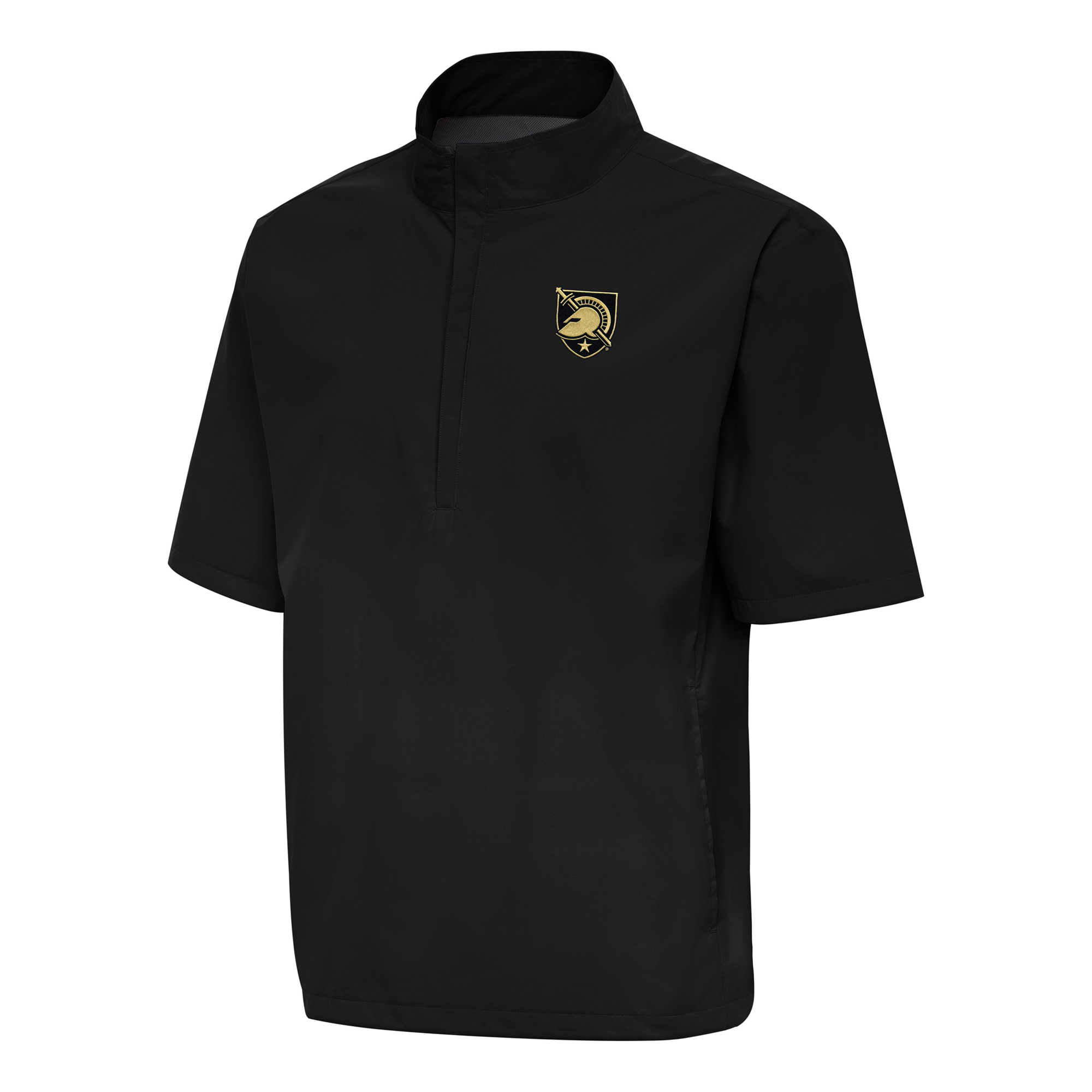 Men's Antigua Black Army Black Knights Brisk Quarter-Zip Windbreaker