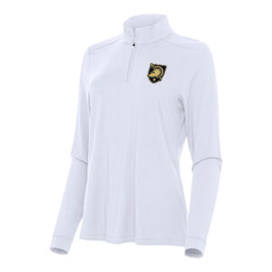 Women's Antigua White Army Black Knights Intent Quarter-Zip Top