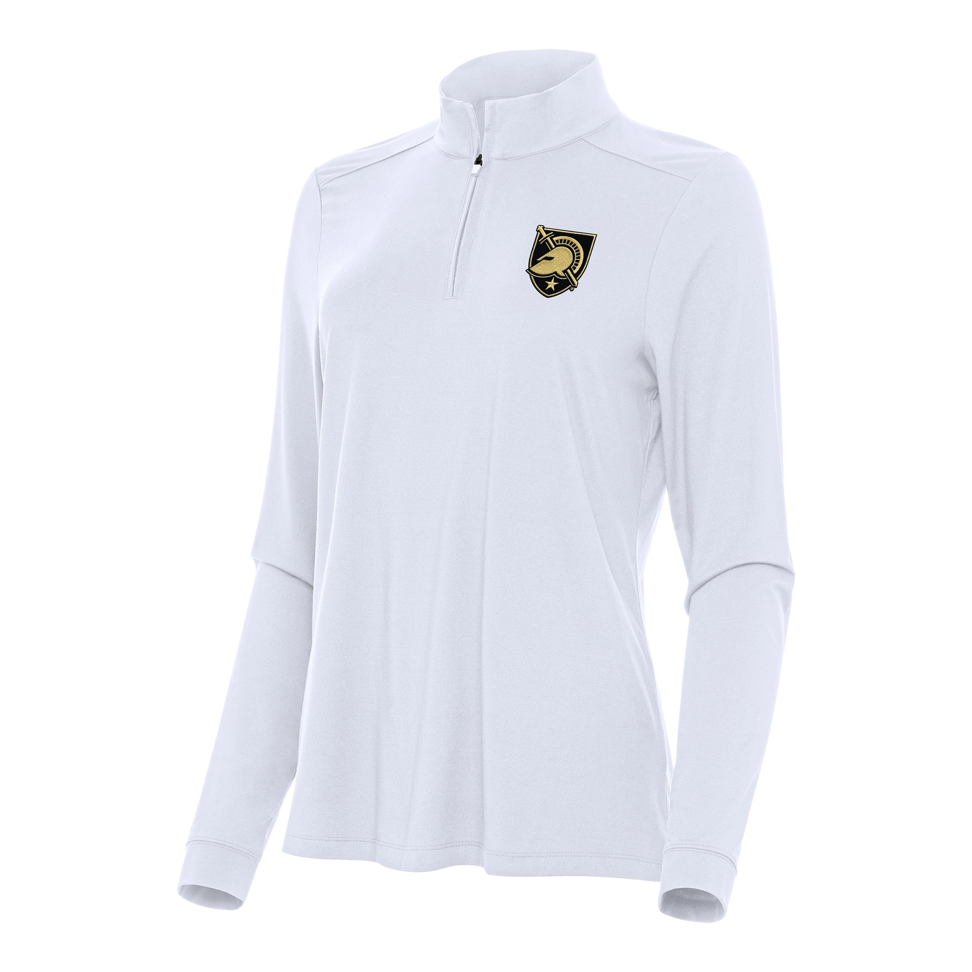 Women's Antigua White Army Black Knights Intent Quarter-Zip Top