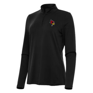 Women's Antigua Black Illinois State Redbirds Reprocess Quarter-Zip Top