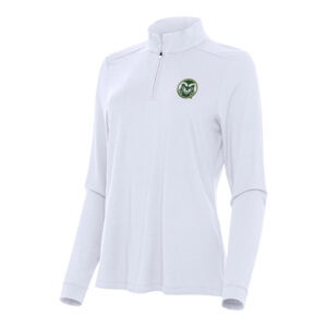 Women's Antigua White Colorado State Rams Intent Quarter-Zip Top
