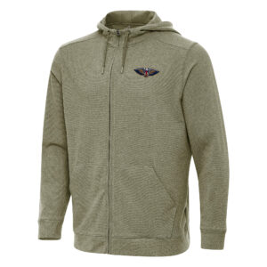 Men's Antigua Olive New Orleans Pelicans Effortless Full-Zip Hoodie Jacket
