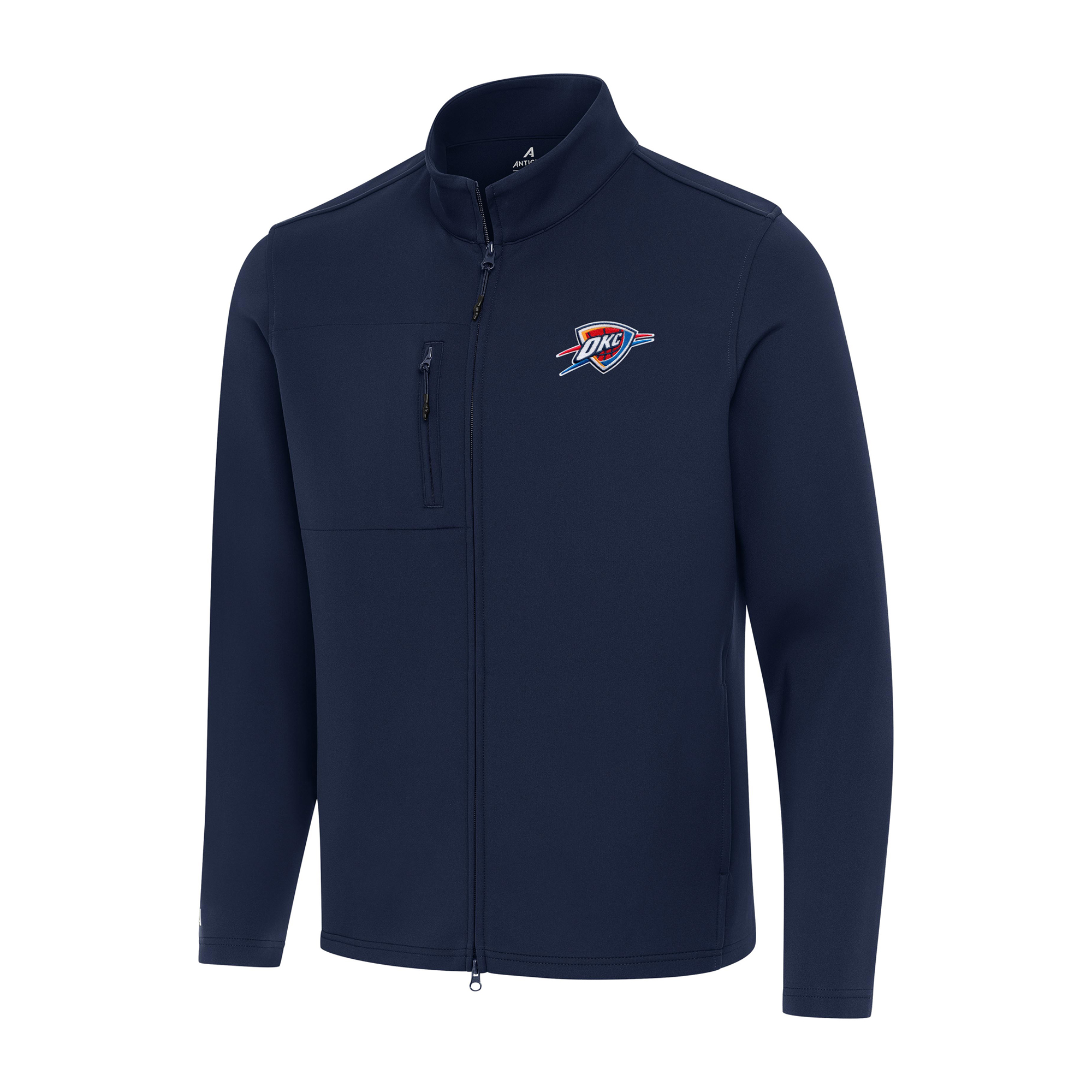 Men's Antigua Navy Oklahoma City Thunder Objection Double-Peached Full-Zip Jacket