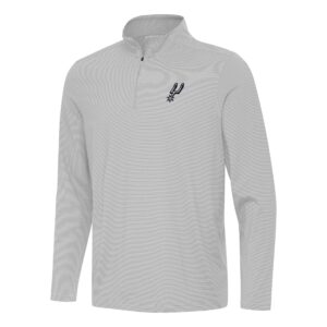 Men's Antigua  Gray San Antonio Spurs Twine Quarter-Zip Top