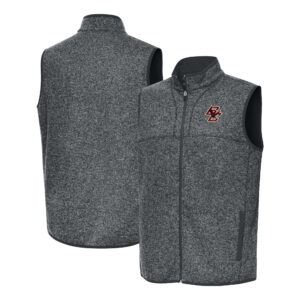 Men's Antigua Heather Gray Boston College Eagles Fortune Full-Zip Vest