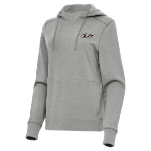 Women's Antigua  Heather Gray New York Jets Justice Pullover Hoodie