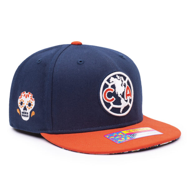 Men's Navy/Orange Club America Día de Muertos Snapback Hat - Image 6