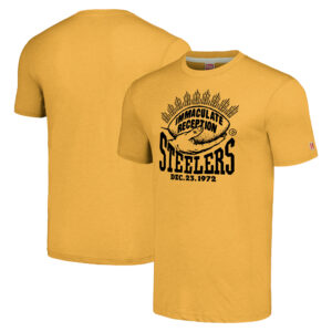 Men's Homage Franco Harris Gold Pittsburgh Steelers Immaculate Reception T-Shirt