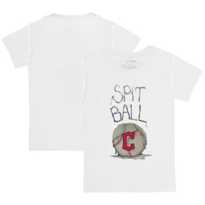 Infant Tiny Turnip White Cleveland Guardians Spit Ball T-Shirt