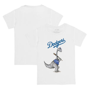 Youth Tiny Turnip White Los Angeles Dodgers Bronto Logo T-Shirt