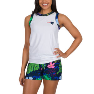 Women's Concepts Sport White New England Patriots Roamer Knit Tank Top & Shorts Set