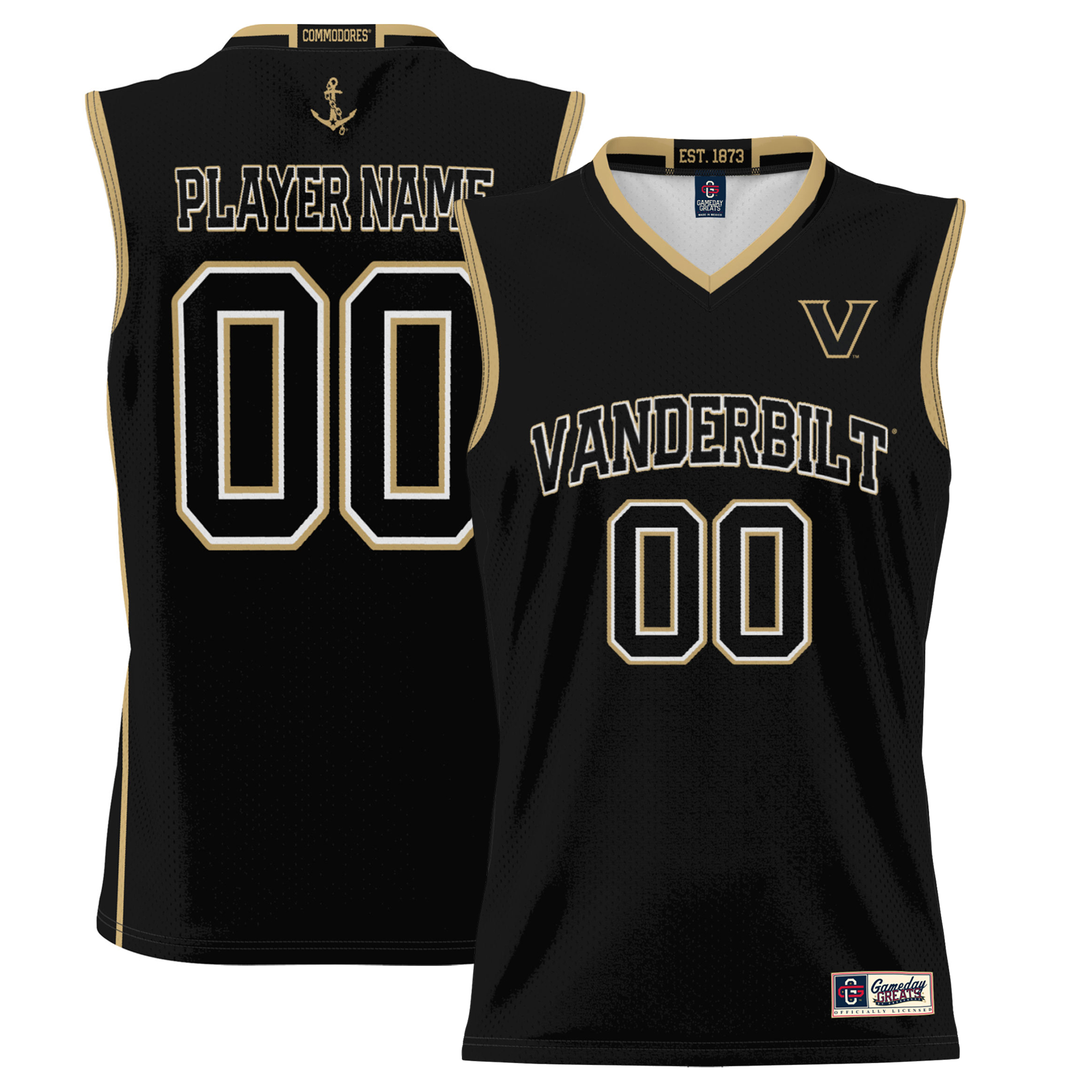 Youth GameDay Greats Black Vanderbilt Commodores NIL Pick-A-Player Lightweight Basketball Jersey - Image 5