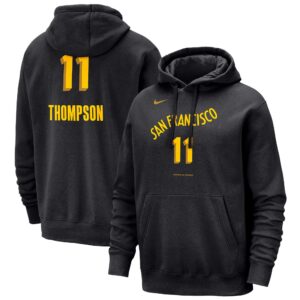 Men's Nike Klay Thompson Black Golden State Warriors 2023/24 City Edition Name & Number Pullover Hoodie