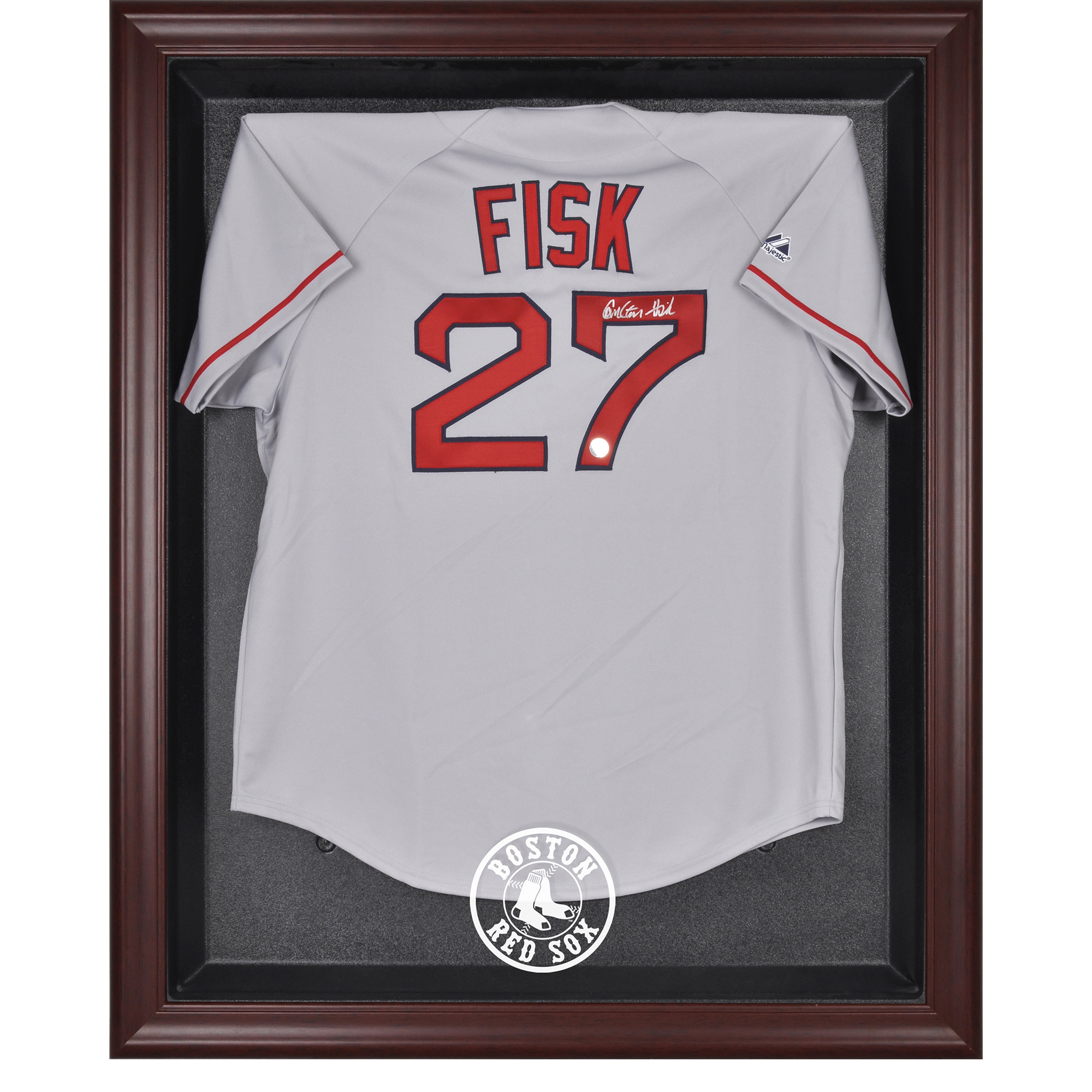 Boston Red Sox Mahogany Framed Logo Jersey Display Case