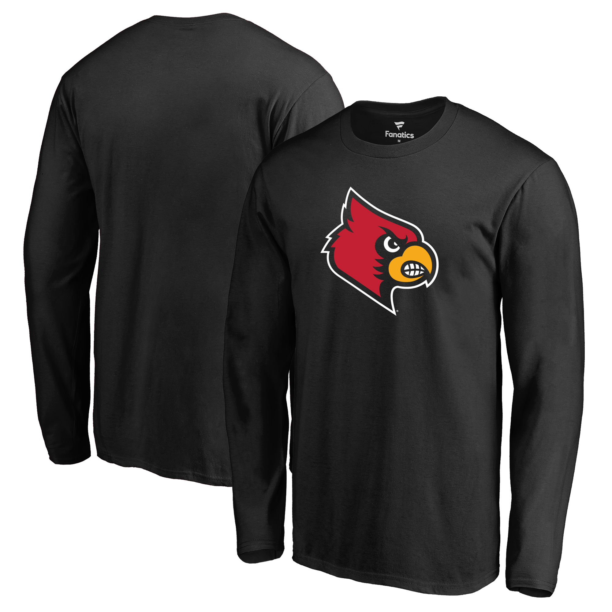 Men's Black Louisville Cardinals Primary Logo Long Sleeve T-Shirt
