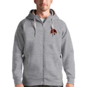 Men's Antigua Gray Texas State Bobcats Victory Full-Zip Hoodie
