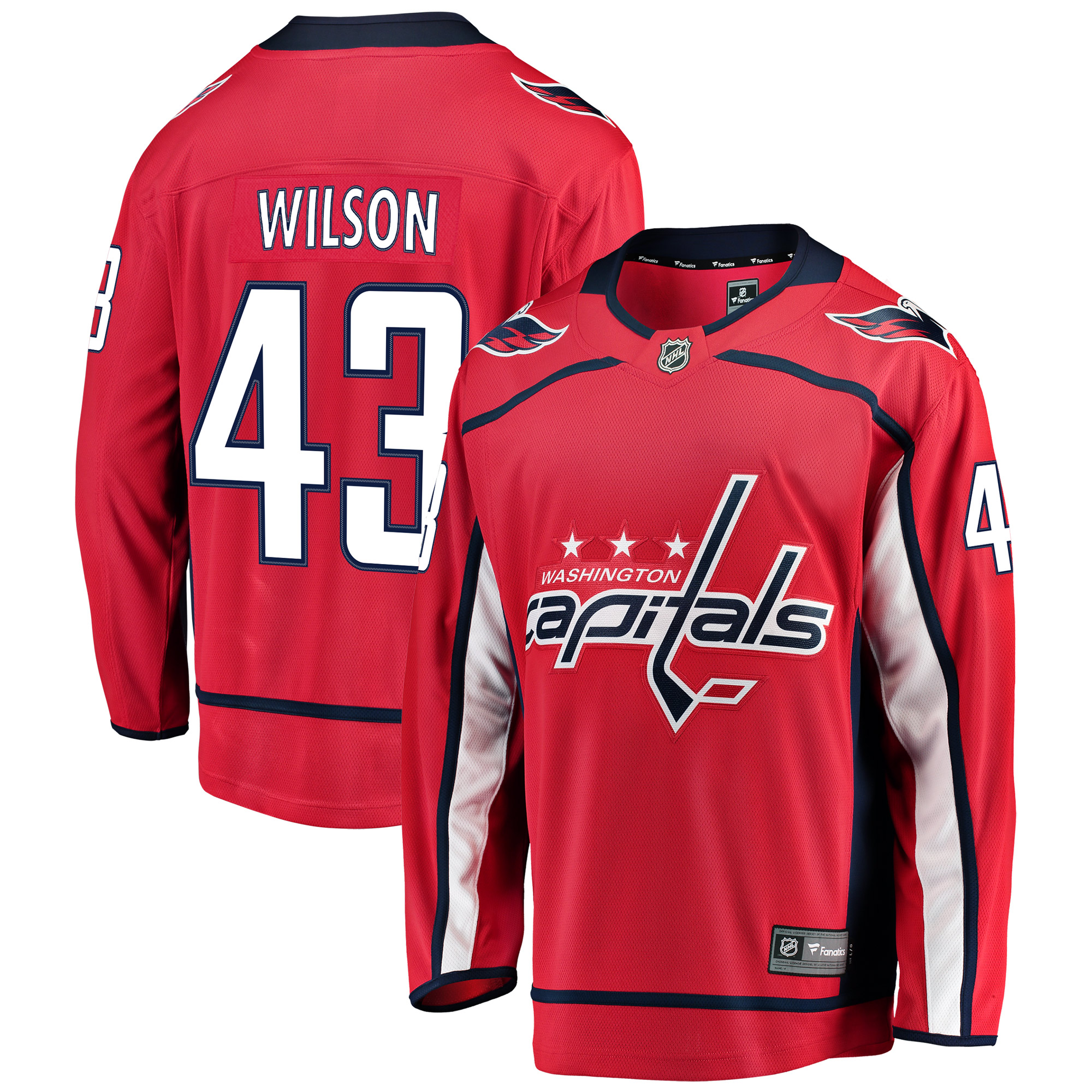 Men's Fanatics Tom Wilson Red Washington Capitals Home Breakaway Player Jersey - Image 2